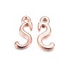 Rose Gold Plated Alloy Letter Pendants PALLOY-J718-01RG-S-1