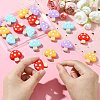 20Pcs 4 Colors Mushroom Food Grade Eco-Friendly Silicone Focal Beads SIL-CJ0001-63-5