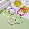Candy Color Acrylic Beaded Stretch Bracelet for Kids BJEW-JB08053-2