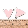304 Stainless Steel with Pink Enamel Connector Charms SA-CBA061A-06P-2