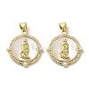 Brass Pave Shell Pendants KK-I708-16L-G-1