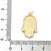 Brass Pave Natural Mixed Shell Hamsa Hand Pendants KK-L239-063G-4