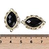 Natural Obsidian Faceted Horse Eye Links G-B126-02G-07-3
