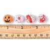 40Pcs 4 Colors Halloween Theme Printed Natural Wooden Beads WOOD-FS0001-03-6