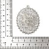 Tibetan Style Antique Silver Alloy Flat Oval Pendant Cabochon Settings TIBEP-M022-40AS-3