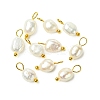 10Pcs Natural Cultured Freshwater Pearl Two Sides Polished Charms PALLOY-YW00075-05-1