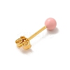 Enamel Round Ball Stud Earrings LS-EJEW-C020-01G-06-2