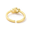 Clear Cubic Zirconia Interlocking Heart Open Cuff Ring RJEW-H127-08G-3
