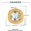 304 Stainless Steel Cubic Zirconia Rounded Squar Pendants STAS-OY017-74G-01-2
