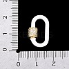 Oval Brass Micro Pave Clear Cubic Zirconia Screw Carabiner Clasps KK-B167-01A-01G-3