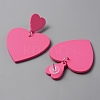 Acrylic Heart Dangle Stud Earrings EJEW-WH0017-83-2