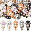 40Pcs 5 Style Alloy Printed Pendants FIND-CJ0001-27-8