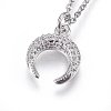 Brass Micro Pave Cubic Zirconia Pendant Necklaces NJEW-L146-07-2