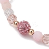 Glass Faceted Round Beaded Stretch Bracelets BJEW-JB10057-02-3