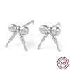 Rhodium Plated 925 Sterling Silver Stud Earring Findings STER-M115-02P-1