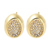 Rack Plating Oval Brass Stud Earrings EJEW-N055-38G-RS-1
