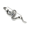 Snake Alloy Rhinestone Brooches for Backpack Clothes JEWB-Z040-01B-AS-2