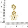 Brass Micro Pave Clear Cubic Zirconia Sea Animal European Dangle Charms KK-B159-04G-01-3