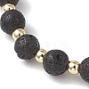 Natural Amber and Lava Rock Beads Stretch Bracelets for Women BJEW-JB13383-01-4