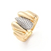 Brass Micro Pave Clear Cubic Zirconia Cuff Finger Rings for Women RJEW-C116-16G-4