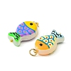 Baking Paint Glass Enamel  Pendants PALLOY-JF05998-2