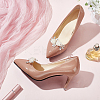 1 Pair Rose Flower Brass Shoe Buckle Clips AJEW-FG0003-61-4