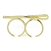 Brass Micro Pave Clear Cubic Zirconia Open Cuff Rings RJEW-Z046-07G-01-3