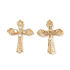 Brass Micro Pave Clear Cubic Zirconia Pendants KK-E068-VF240-1