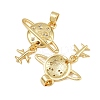 Brass Micro Pave Cubic Zirconia Pendants KK-C132-35G-2