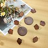 10 Pairs Polygon Walnut Wood Stud Earring Findings MAK-BC0001-21-5