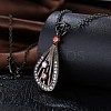 Fashion Brass Micro Pave Cubic Zirconia Pendant Necklaces NJEW-BB34096-5