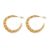 Textured C-Shaped Brass Hoop Earrings for Women EJEW-U055-19G-2
