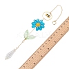 Alloy Enamel Bee & Glass Flower Crystal Suncatcher HJEW-TA00475-04-2