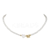 Brass with Glass Beads Necklace NJEW-JN04705-2