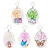 5Pcs Transparent Glass Pendants GLAA-TA0002-84-1