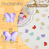 120Pcs 12 Colors Glass Butterfly Charms PALLOY-DC00029-2
