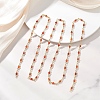 Natural Agate Beaded Round Link Chains AJEW-JB01533-03-1