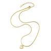Ion Plating(IP) 304 Stainless Steel & Shell Heart Pendant Flat Snake Chain Necklaces for Women NJEW-F328-07G-2