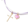 5Pcs Adjustable Waxed Polyester Cord Bracelets BJEW-JB11789-4