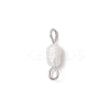 Natural Cultured Freshwater Pearl Potato Links Connector Charms PALLOY-JF04173-01-3