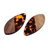 Transparent Resin and Walnut Wood Pendants RESI-T057-05D-3