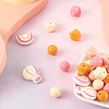 50Pcs 10 Style Food Grade Eco-Friendly Silicone Beads SIL-BT0001-03-5