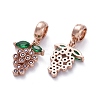 Brass Micro Pave Cubic Zirconia European Dangle Charms ZIRC-F074-05RG-2