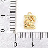Brass Micro Pave Clear Cubic Zirconia Charms KK-Z151-18G-Z-3