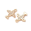 Brass Micro Pave Clear Cubic Zirconia Charms ZIRC-L105-15G-2