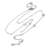 304 Stainless Steel Crystal Rhinestone Butterfly Lariat Necklaces NJEW-R026-12P-4