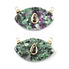 Natural Mixed Gemstone Horse Eye Pendants KK-B157-36G-2