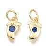 Brass Micro Pave Cubic Zirconia Pendants KK-P187-08H-G-2