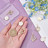 8Pcs 2 Style Brass Micro Pave Cubic Zirconia Pendants ZIRC-AR0001-14-3