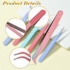 6Pcs 6 Colors Stainless Steel Tweezers DIY-YW0009-73-3